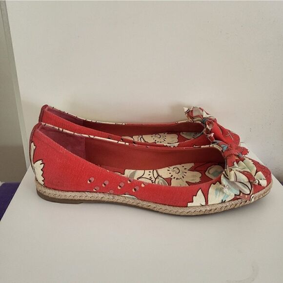 Tory Burch "Tasmin" Floral Print Canvas Jute Sole Flat Espadrilles Sz.7 $218 - Picture 6 of 10
